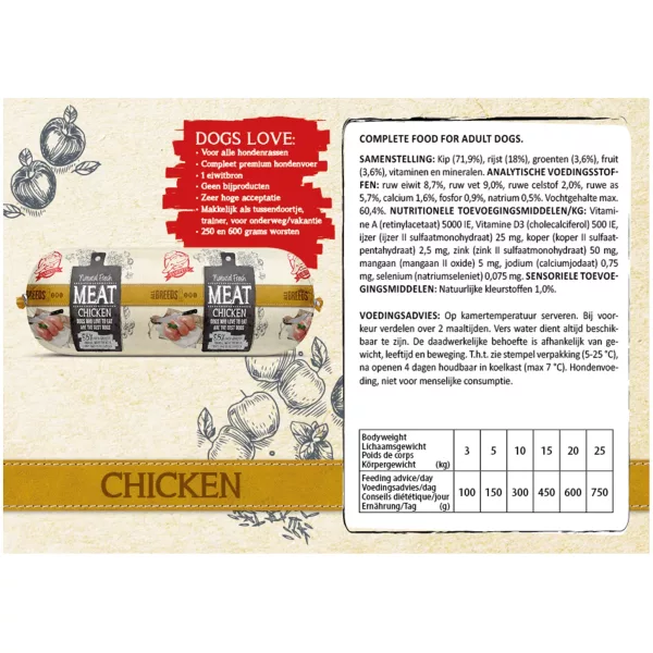 Natural Fresh Meat worst kip 250 gram - Afbeelding 2