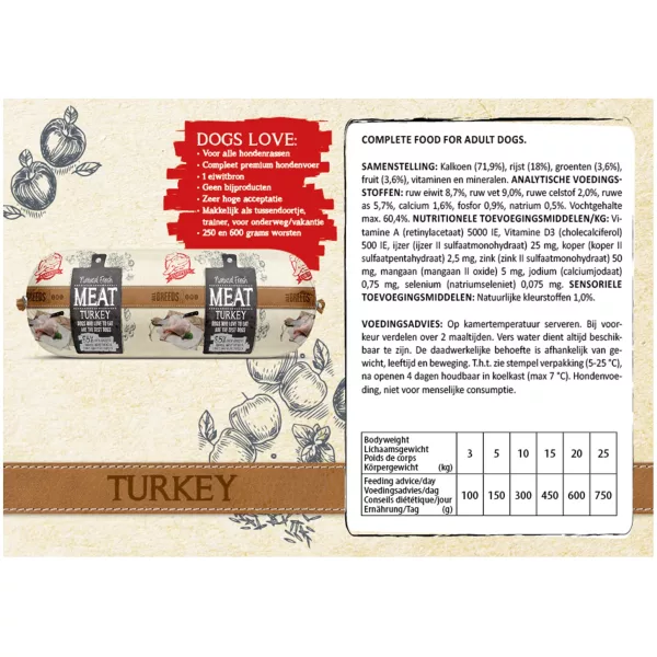 Natural Fresh Meat worst kalkoen 250 gram - Afbeelding 2